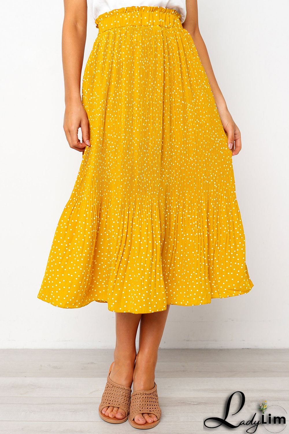 Women Pocket Pleated Skirt