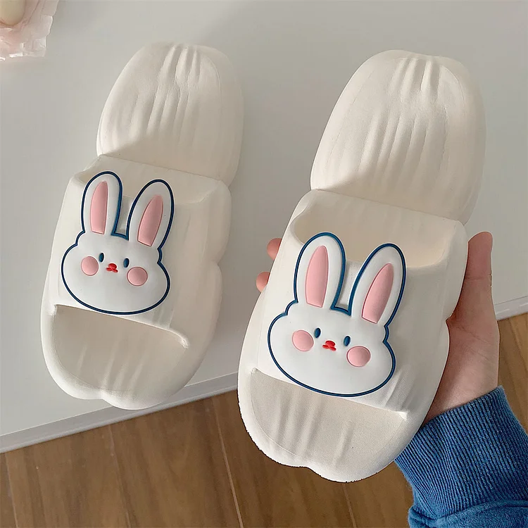 Summer Cute Front Bunny Stripe Slippers