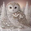 Pearl Snow Owl-Special Shaped Diamond Painting