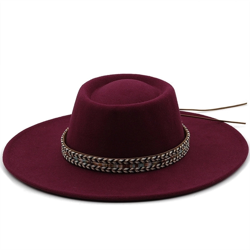 Fashion Ethnic Autumn And Winter Men’s And Women’s Couple Broad-brimmed Hat