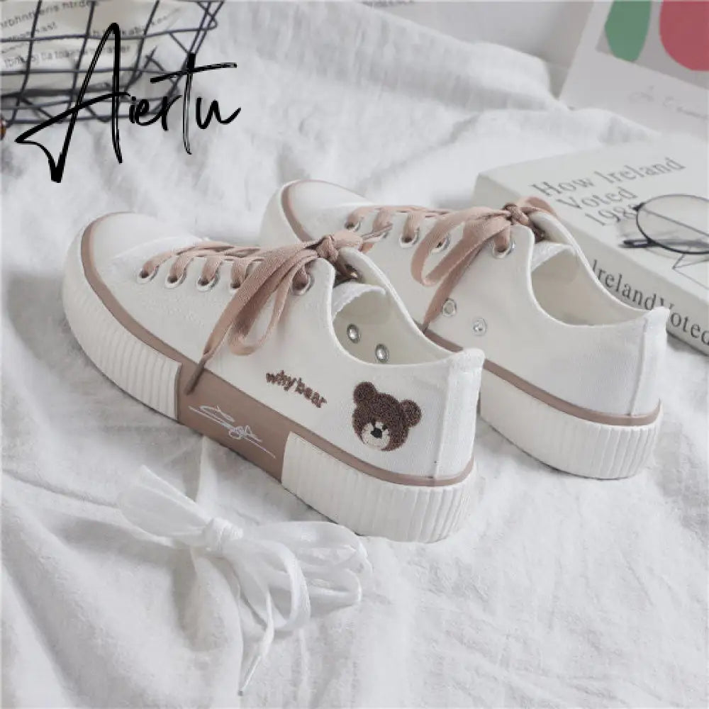 Aiertu Women's Sneakers Bear Kawaii Shoes Sports Lolita Casual Flat Cute Spring Running Vulcanized Fashion Athletic Dropshipping Aiertu