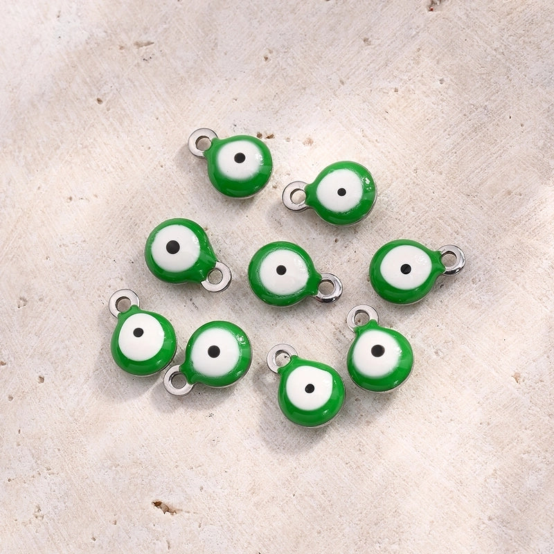 50 Pcs/Package 8.5x6mm Hole Under 1mm 304 Stainless Steel Eye Simple Polished Pendant Jewelry Accessories