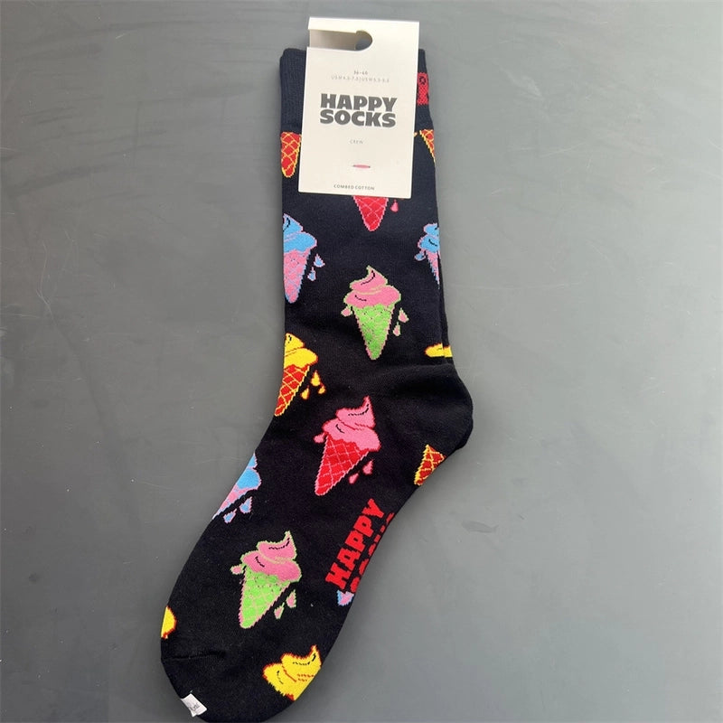 Women’s Vacation Minimalist Polka Dots Cotton Crew Socks A Pair