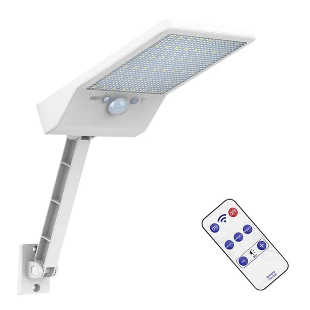 The latest super bright 48 led solar outdoor garden light, waterproof wall light, remote control solar light With Three Modes