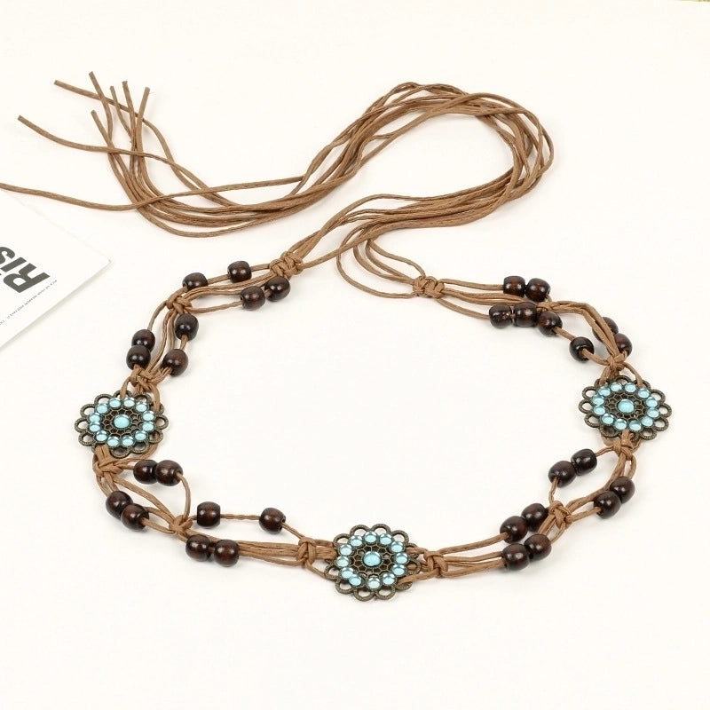 Bohemian Butterfly Alloy Inlay Rhinestones Women’s Woven Belts 1 Piece