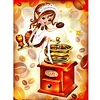 Diamond Painting -DIY Round Drill Girl with Coffee Bean