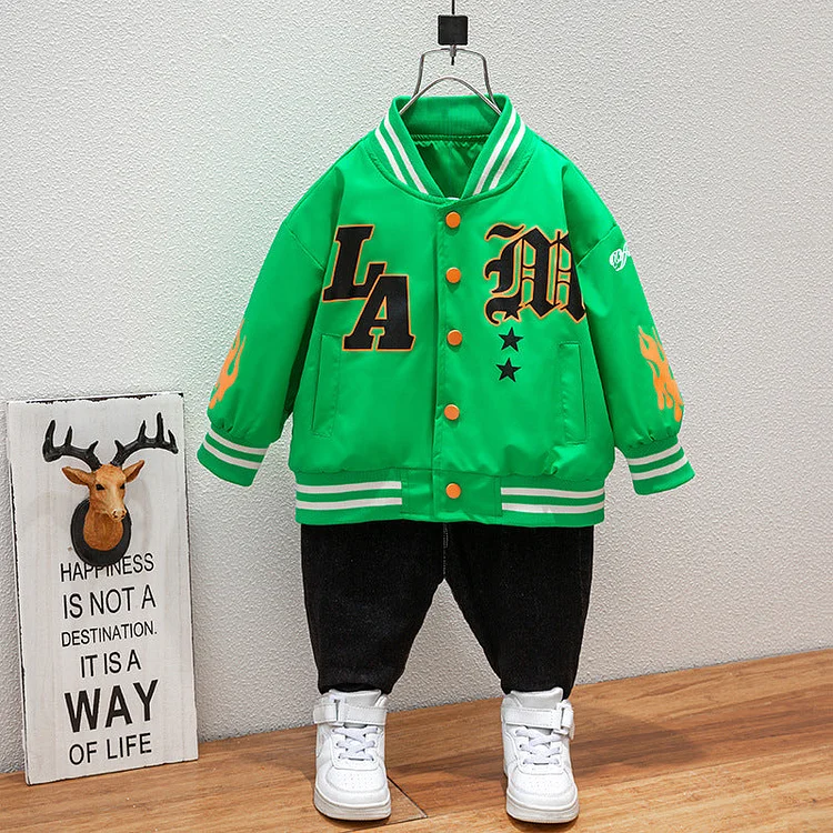 Toddler Boys Jackets Children's Baseball Uniform Spring and Autumn