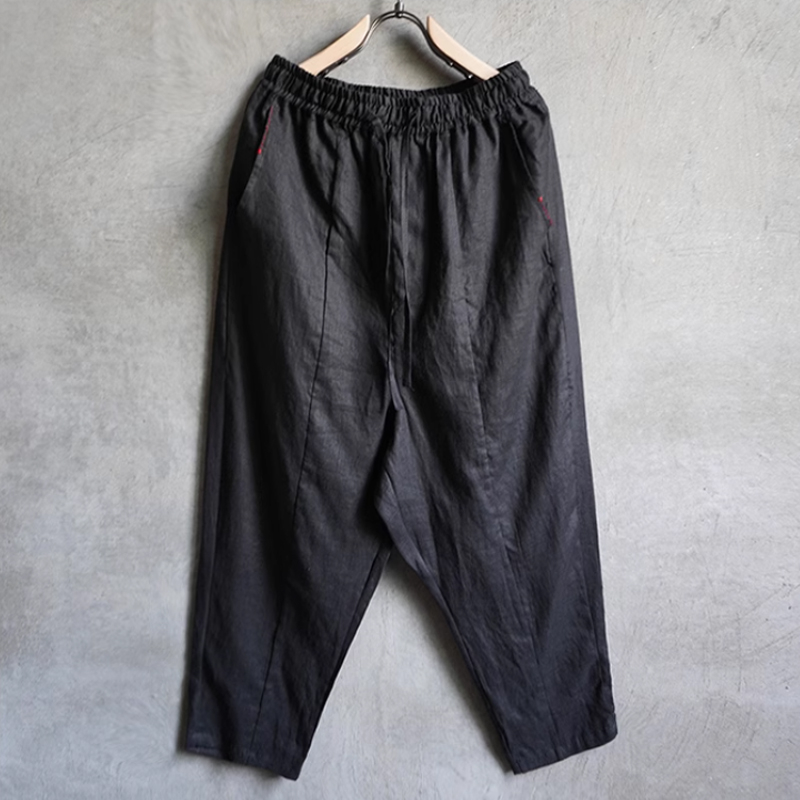 Men's Casual Linen Cropped Drop-Crotch Harem Pants