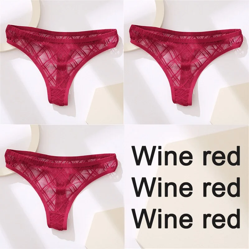 Sexy Lingerie Lace Panties Women Underwear G-String Perspective Thong Pantys Mesh Low Waist Female Briefs Intimate Underpants