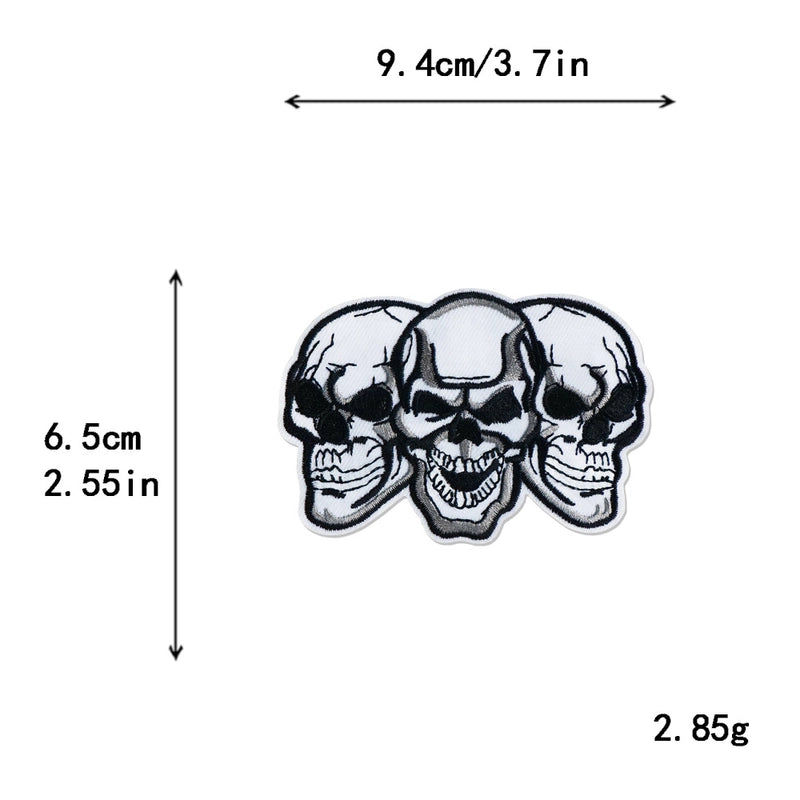 5 Pieces Factory In Stock Halloween Skull Finger Middle Finger Playing Card Clothing Accessories Embroidery Cloth Patch Patch