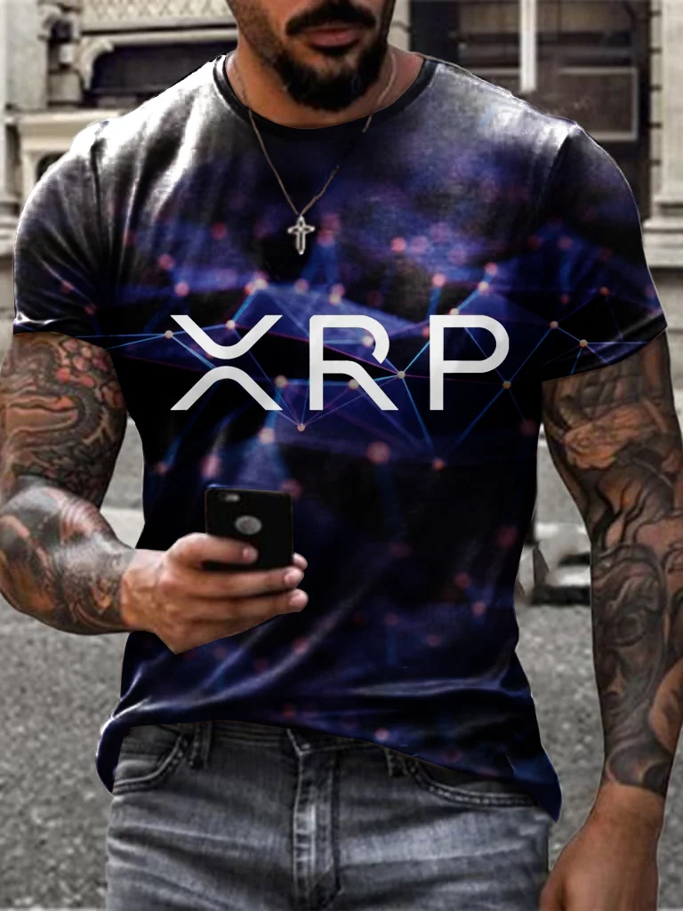 Designer Technology Trend Xrp Coin Print T-shirt / [viawink] /