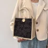 Lovely Flower Linen Shopping Lunch Gift Tote Handbag