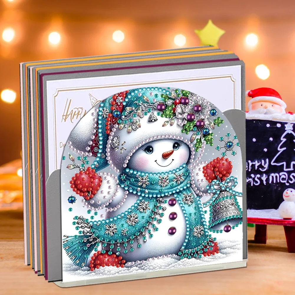 DIY Acrylic Winter Snowman Diamond Painting Paper Towel Holder for Home Art Crafts