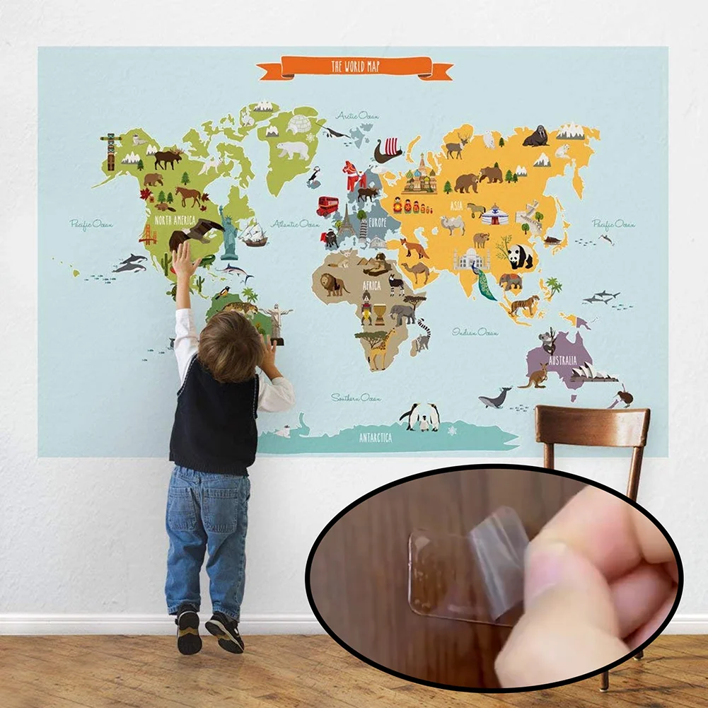 60pcs Strong Double Sided Tape Adhesive Sticky Pad for Kitchen Home Decor