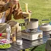 Camping Cassette Stove Outdoor Gas Burner Portable Cooking Gas Furnace (White)