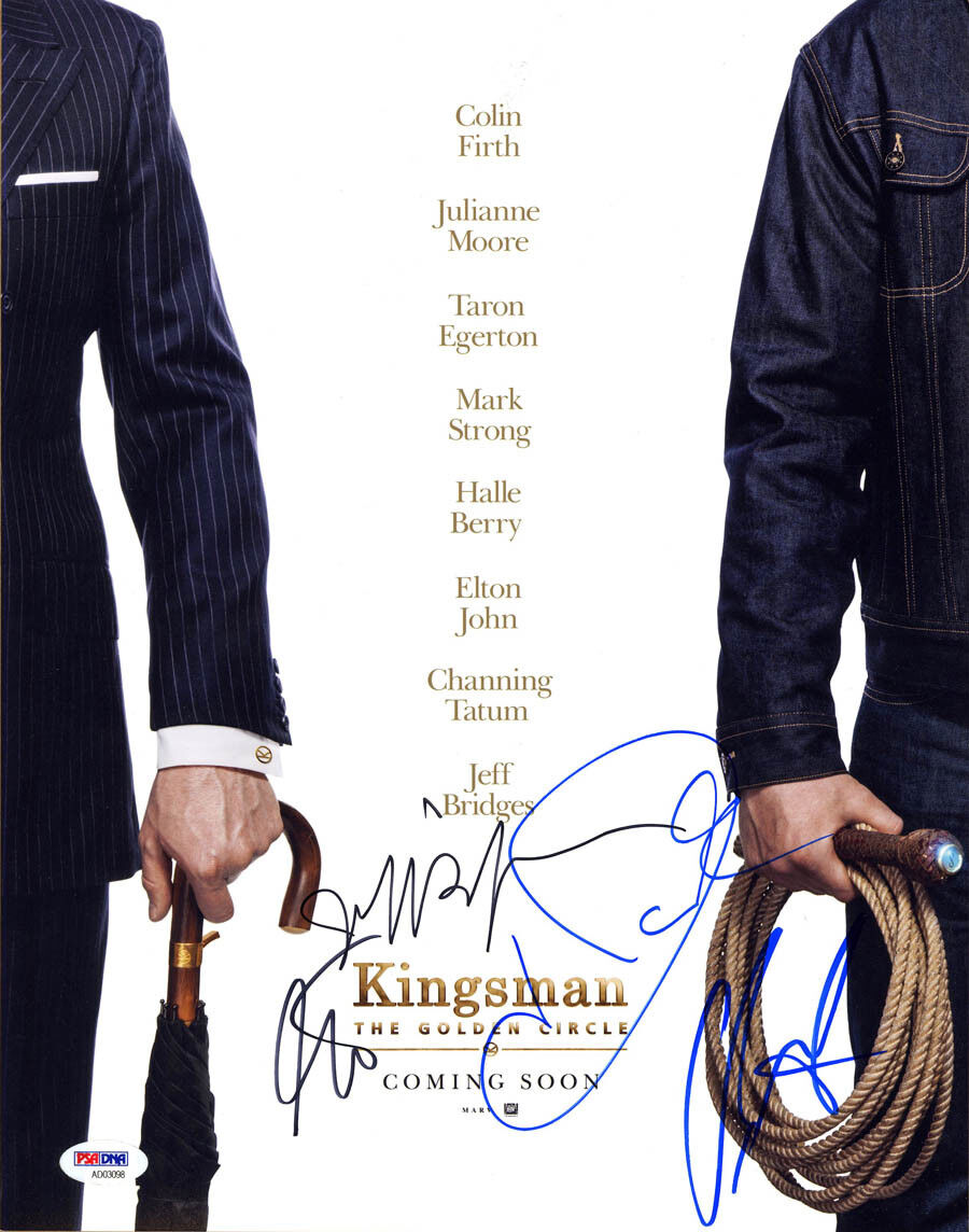 KINGSMAN Gold Circle CAST SIGNED 11x14 Photo Poster painting +4 FULL LETTER PSA/DNA AUTOGRAPHED