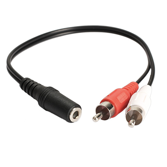 

3.5mm Male to 2 RCA Female Jack Stereo Audio Cable Converter Adapter DC3, 501 Original