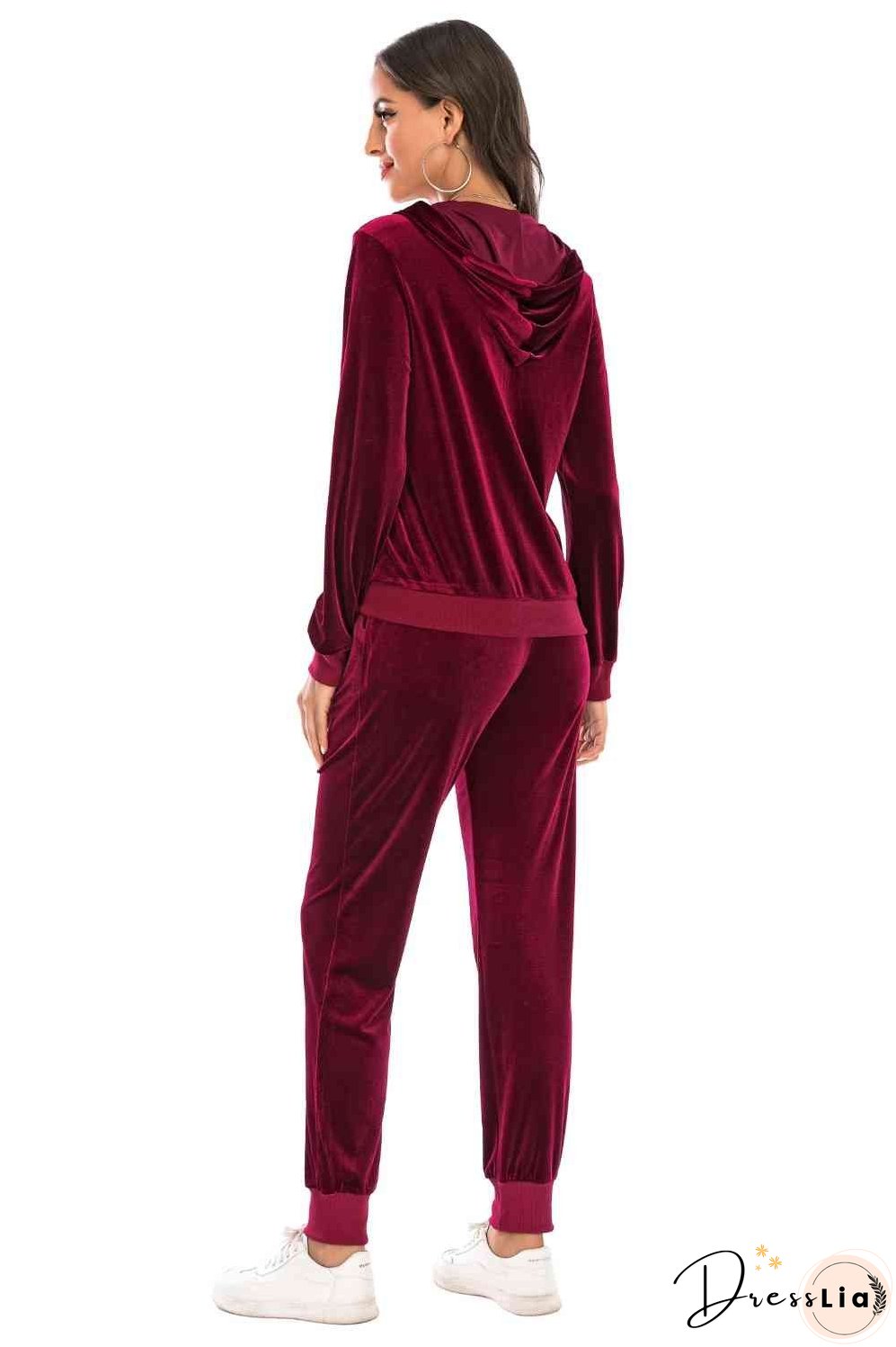 Zip-Up Hooded Jacket and Pants Set