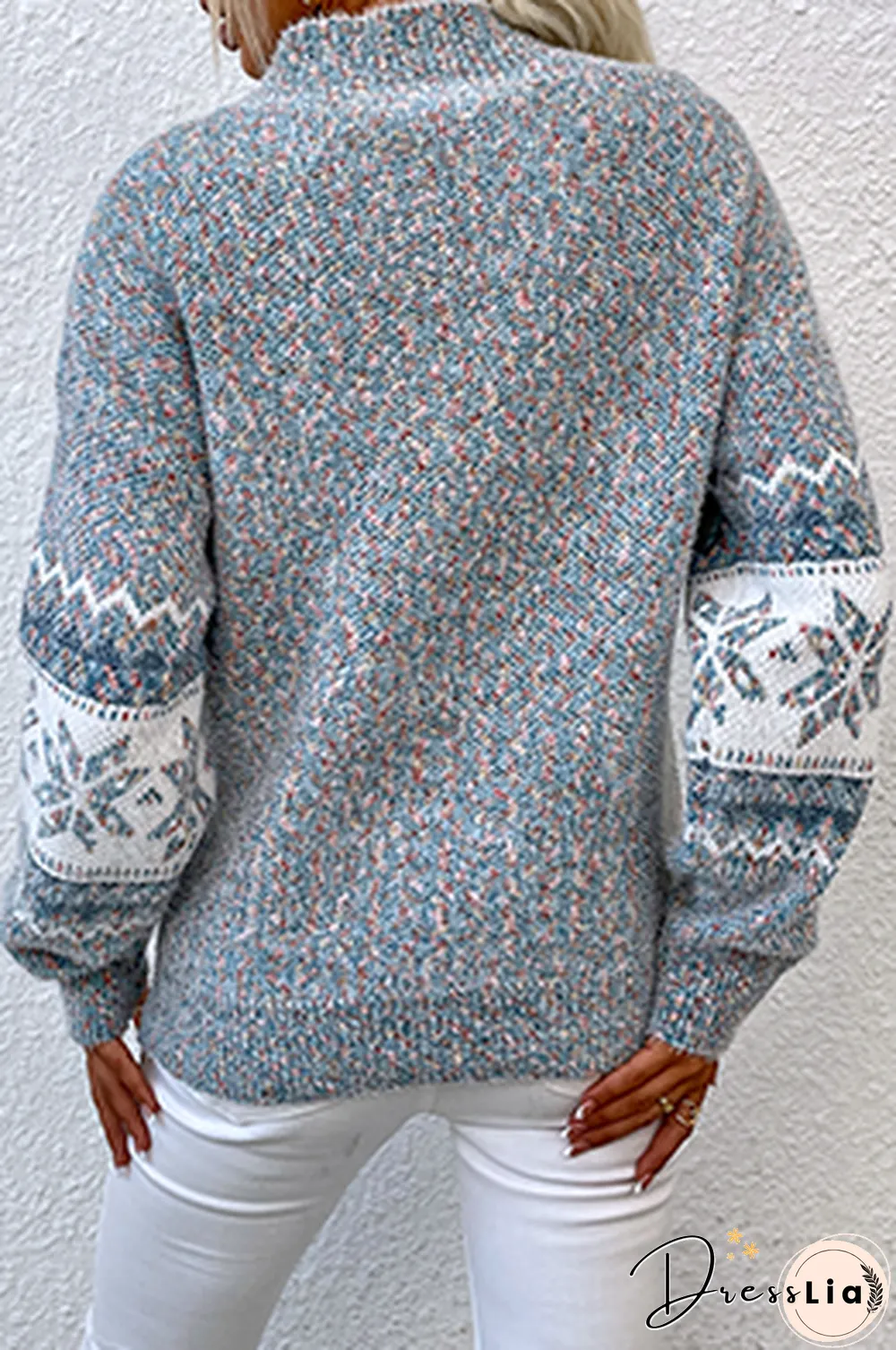 Casual Snowflakes Basic Half A Turtleneck Tops