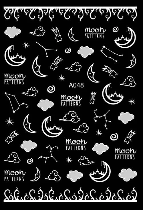 3D Nail Art Sticker Decoration Shadow Moon DIY Sticker Decals Tips Manicure Design Constellation Stars Adhesive Sticker for Nail