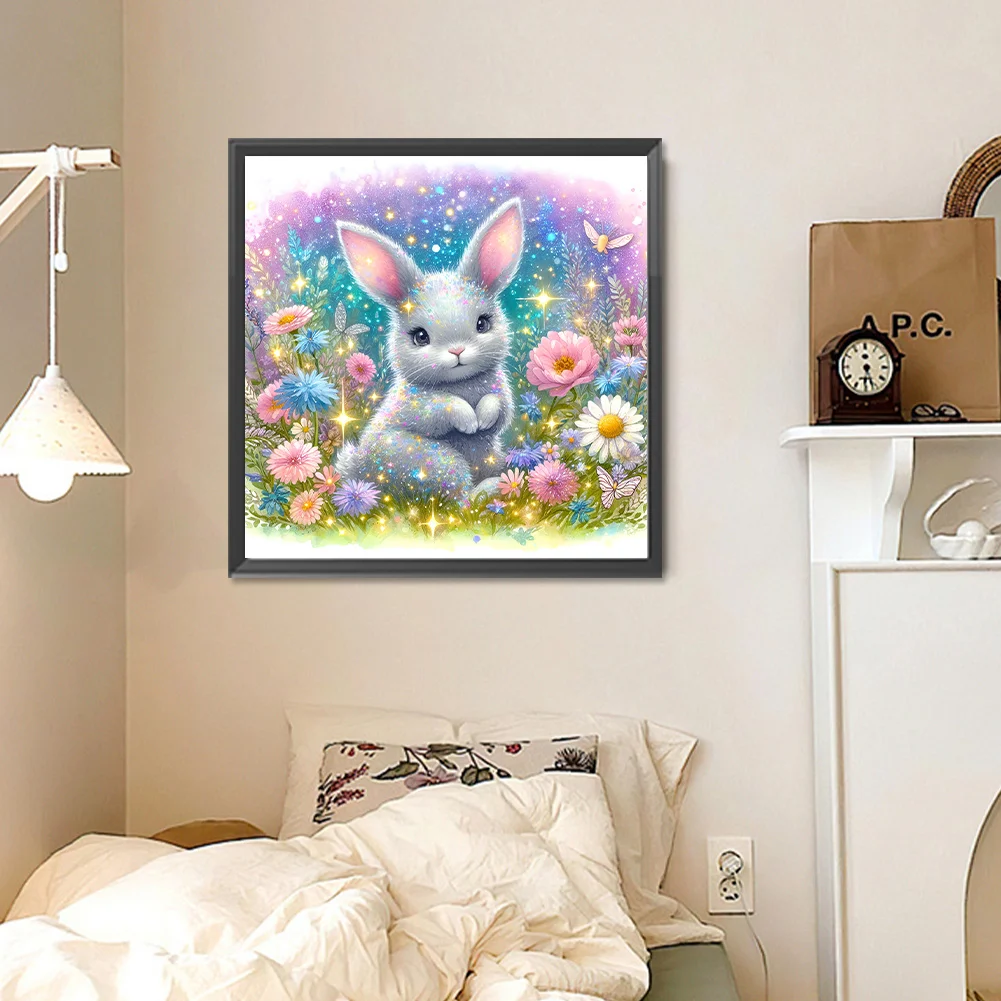 Diamond Painting - Full Round Drill - Flower Rabbit(Canvas|30*30cm)