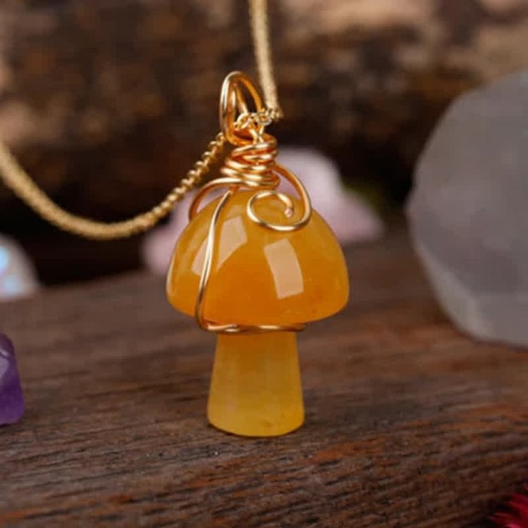 olivenorma yellow jade crystal necklace