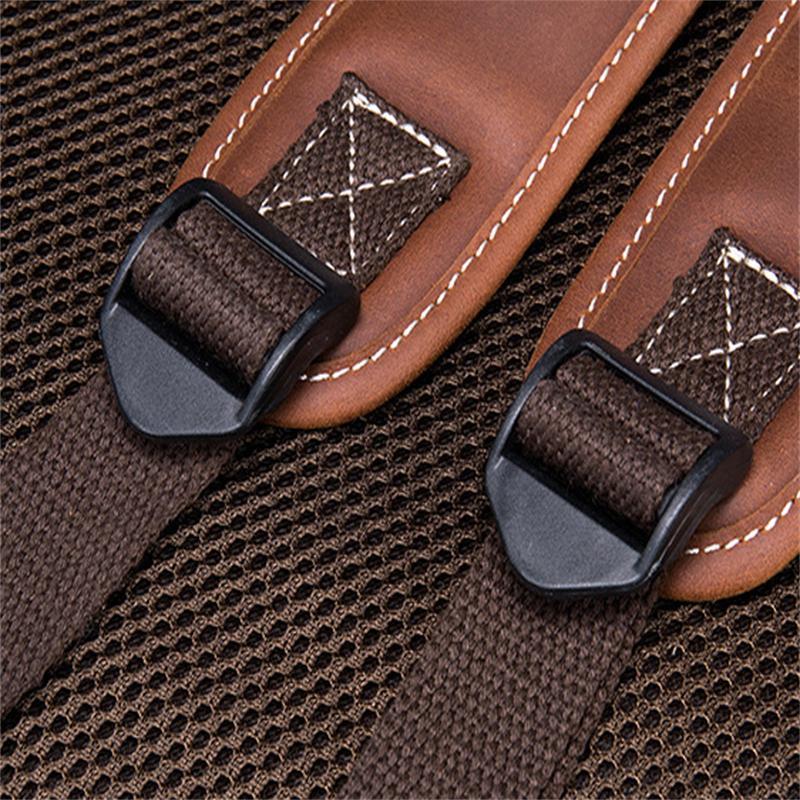 Men's Outdoor Travel Large-Capacity Leather Breathable Backpack