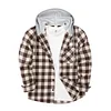 Men's 2024 New Loose Casual Long-sleeved Hooded Plaid Shirt