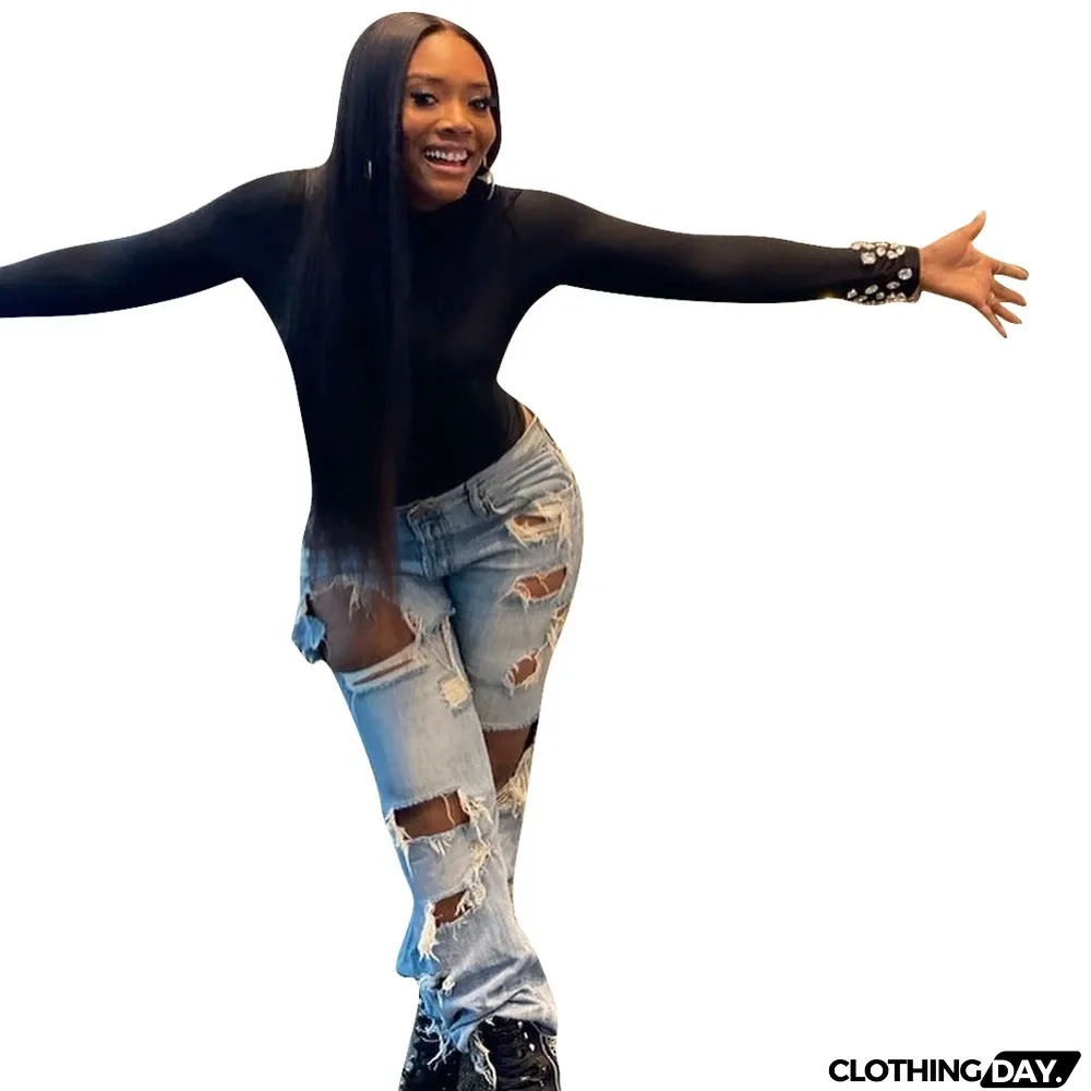 Autumn Black Rhinestones Fitted Basic Shirt