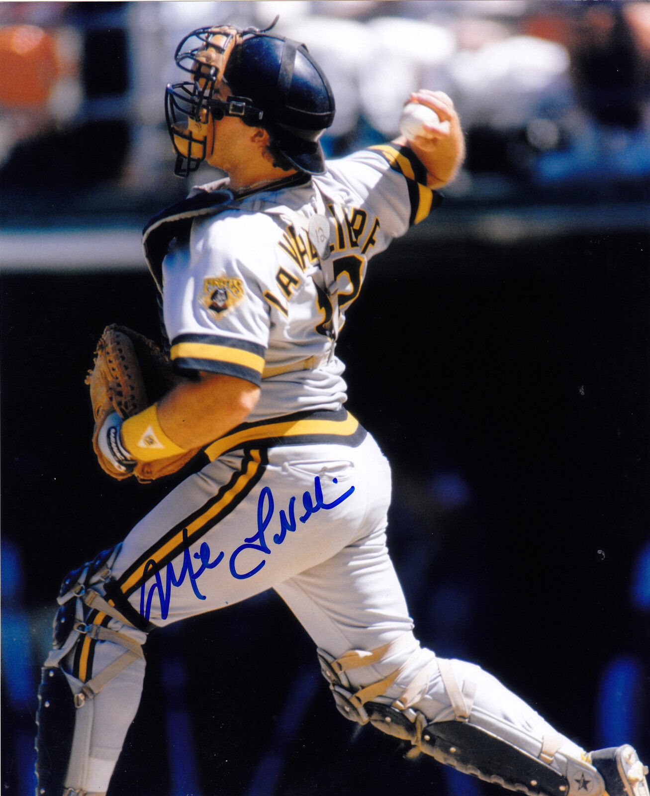 MIKE LAVALLIERE PITTSBURGH PIRATES ACTION SIGNED 8x10