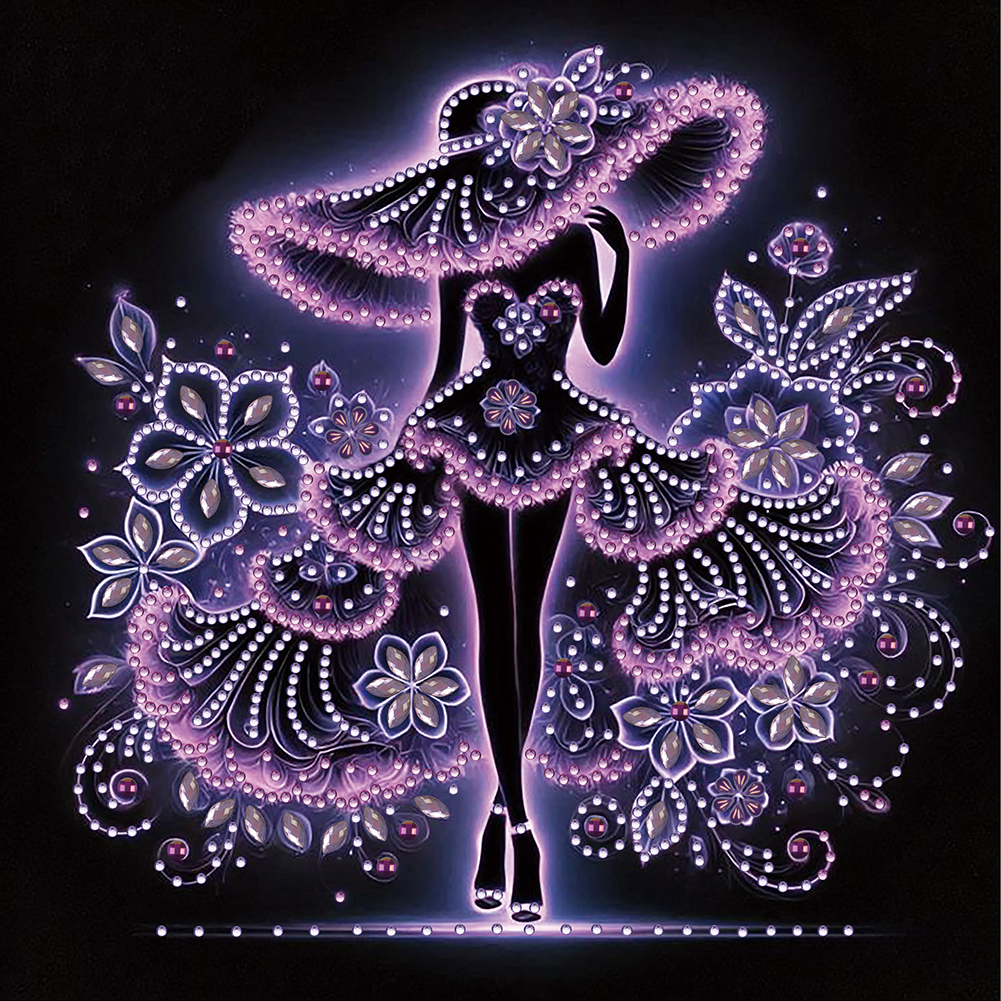 Elegant Lady 30*30cm(canvas) special shaped drill diamond painting