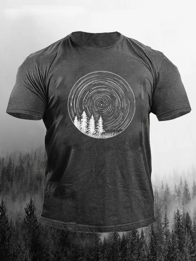 Forest Aurora Printed Crew Neck T-Shirt in  mildstyles