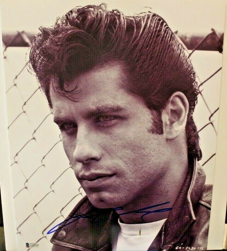 John Travolta Signed Grease 11x14 Photo Poster painting w/Beckett COA AA24320