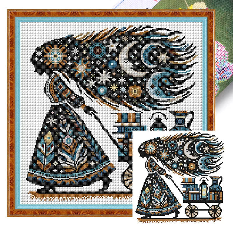 【Joy Sunday Brand】Knowledge Is Power (36*36cm) 14CT Stamped Cross Stitch gbfke