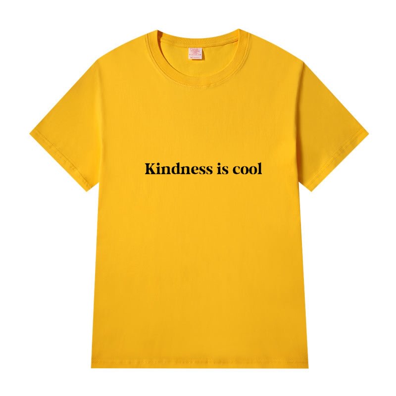 Short Sleeve Crew Neck Be Kind Letter Printed T-shirt
