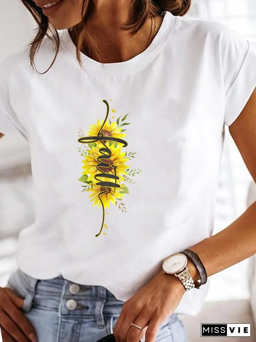 Clothes Ladies Summer T Clothing Print Fashion Casual T-Shirts Letter 90S Trend Cute Short Sleeve Women Female Graphic Tee