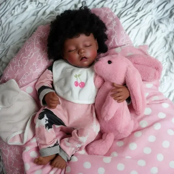 Rsgdolls Lifelike Reborn Baby Dolls Black 17 Inch Newborn Baby Dolls African American Real Life Baby Dolls Full Vinyl Body Gift Box for Kids Age 3+：Realistic Reborn Baby Dolls By Rsgdolls®
