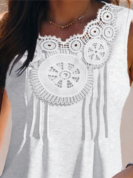 Simple Sleeveless White Plain Cami