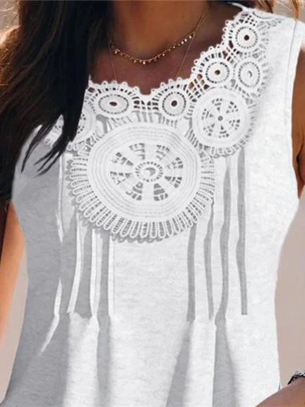 Simple Sleeveless White Plain Cami