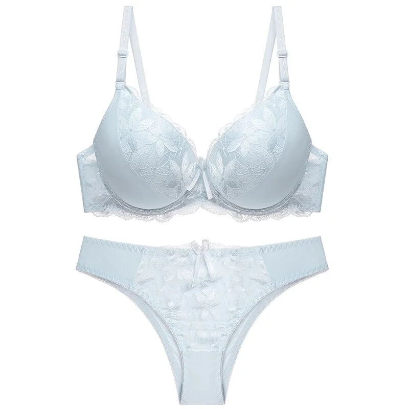 Ensemble Lingerie Lace Bra And Thong Set Underwire Plus Size Push Up Bra Set Tow Hook-and-Eye Woman's Lingerie Women's Intimates