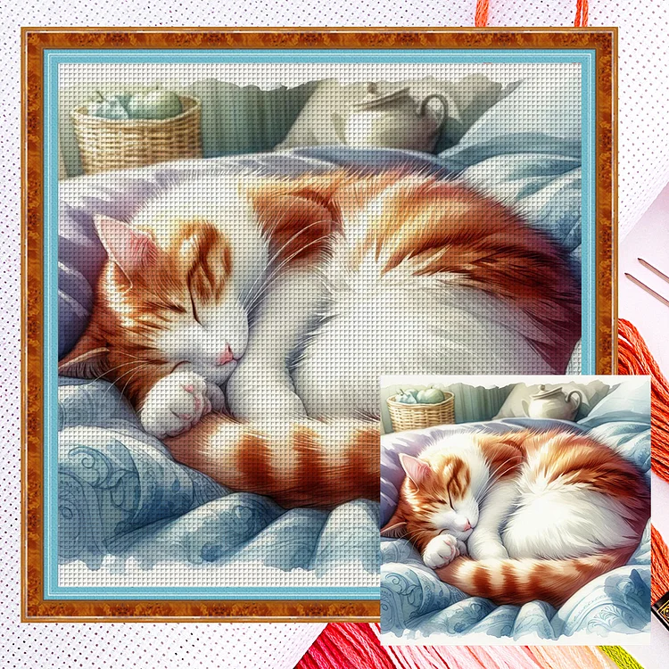 『YiShu』Cat - 11CT Counted Eco-Friendly Cotton Thread Cross Stitch(40*40cm)