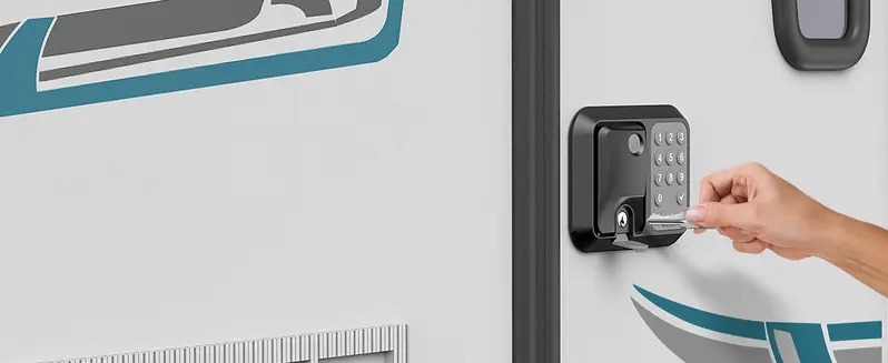 Product Introduction of ONNAIS RV Door Lock Replacement – RV Keyless Entry Door Lock with 10 Digits Keypad. Dual-Door Remote Control and Backup Key. Fits Most RVs for Secure and Convenient Travel. 3