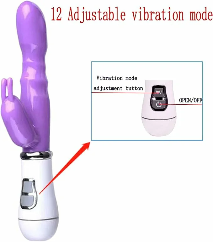 Rabbit Vibrator Dildo G Spot Clit Vibrator with Bunny Ears 12 Vibration Modes