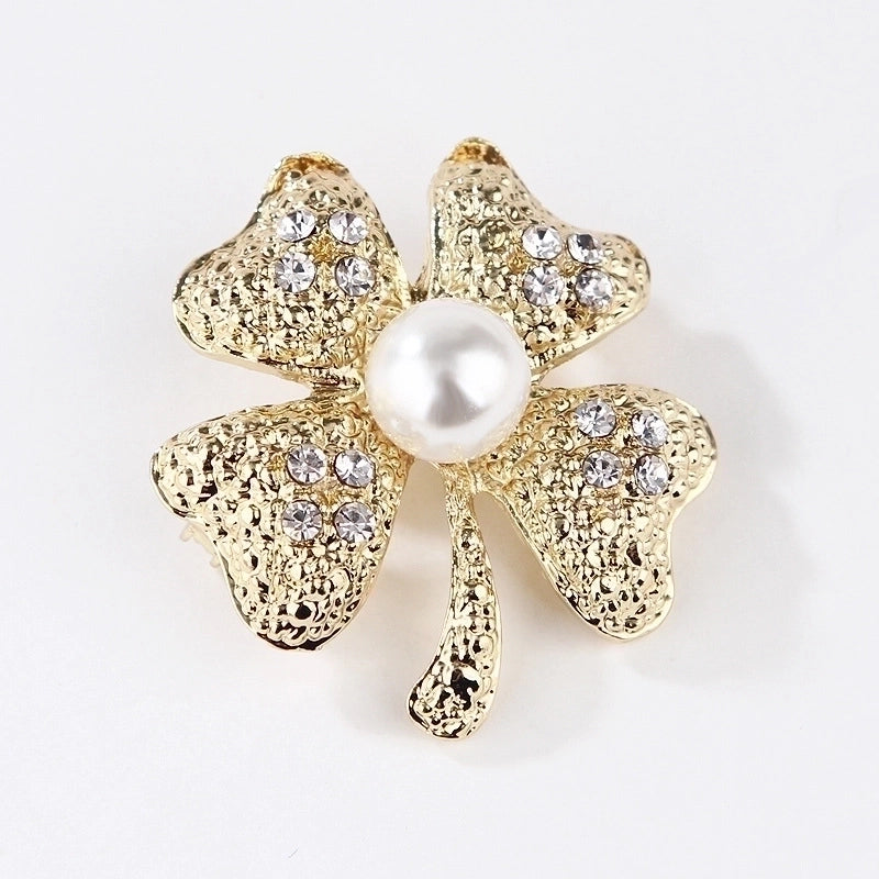 Elegant Pin Star Flower Snowflake Imitation Pearl Alloy Rhinestone Women’S Brooches