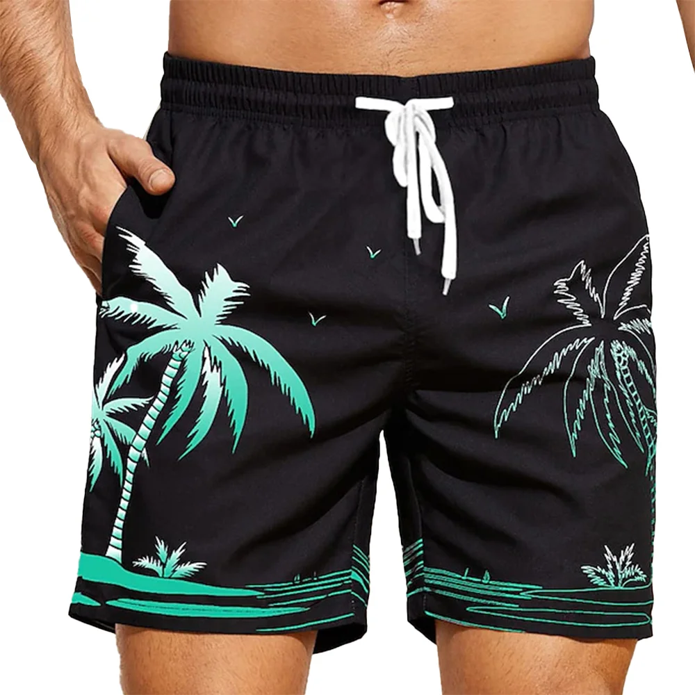 Men's Coconut Tree Breathable Quick Dry Holiday Hawaiian Shorts-inspireuse