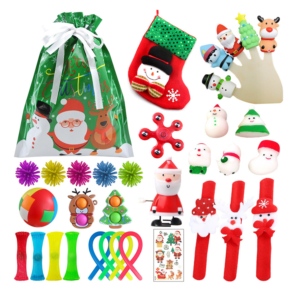 

33pcs Christmas Set Fingertip Push Bubble Decompression Toys Random Color, 501 Original