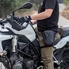 Motorcycle Leg Side Bag with Mesh Bag Waterproof Travle Waist Bag (Black)