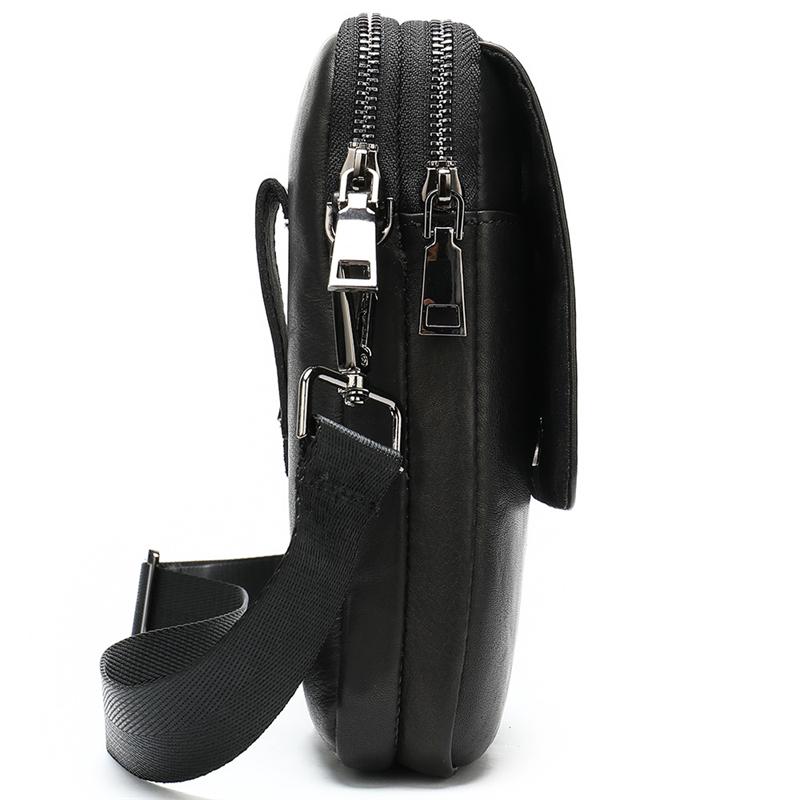 Men's Leather Belt Bag Retro Multi-Function Shoulder Bag