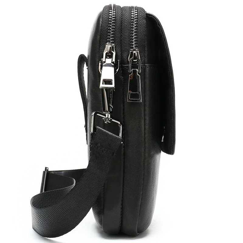 Men's Leather Belt Bag Retro Multi-Function Shoulder Bag