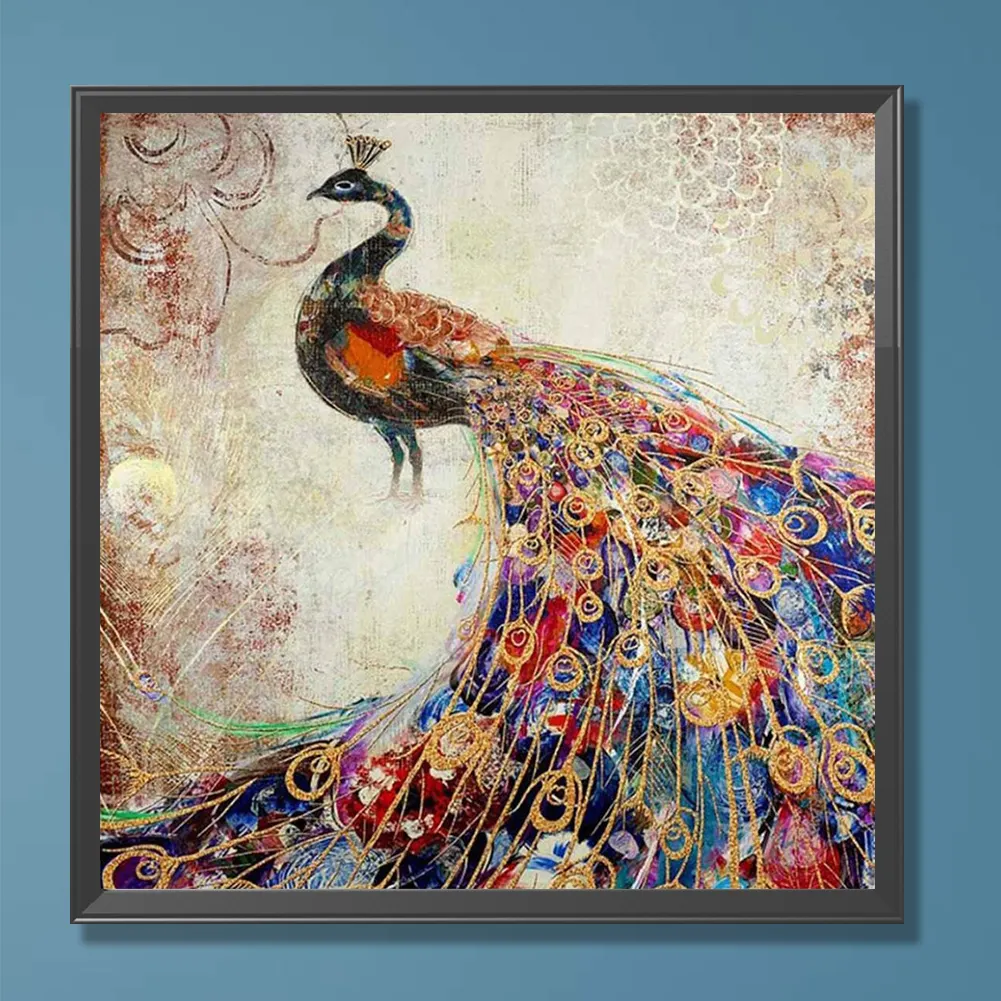 Full Round Diamond Painting 30*30cm - Peacock